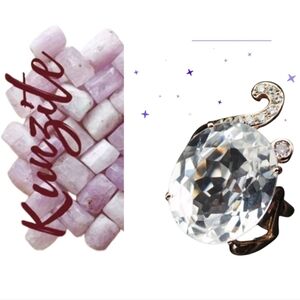 🥊NWT 16.65 ct Natural  Pink Kunzite 925 Rose Gold Ring